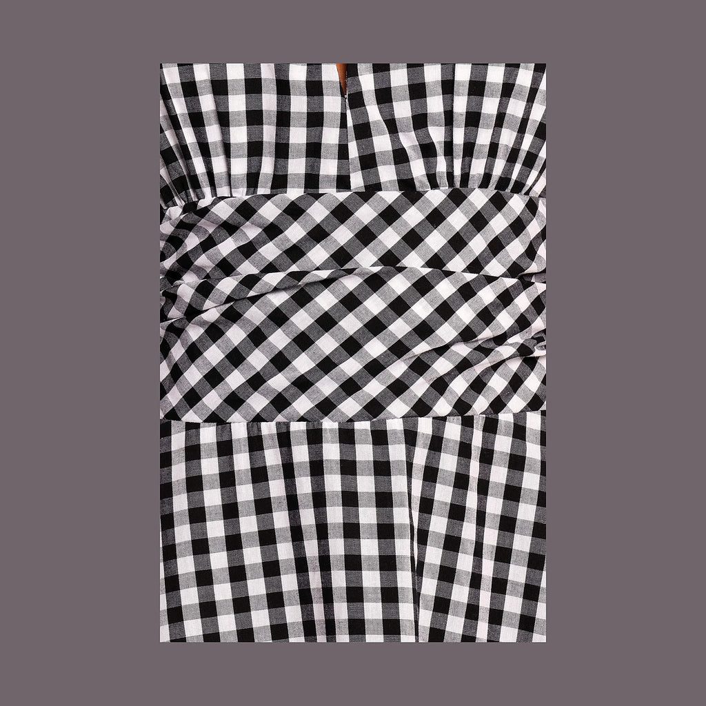Solene Maxi Halterneck Dress - Black/White