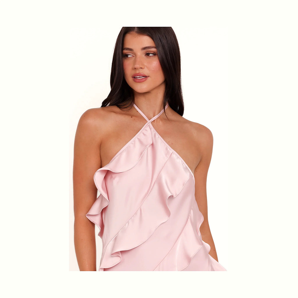 Valery Halterneck Mini Dress - Pink