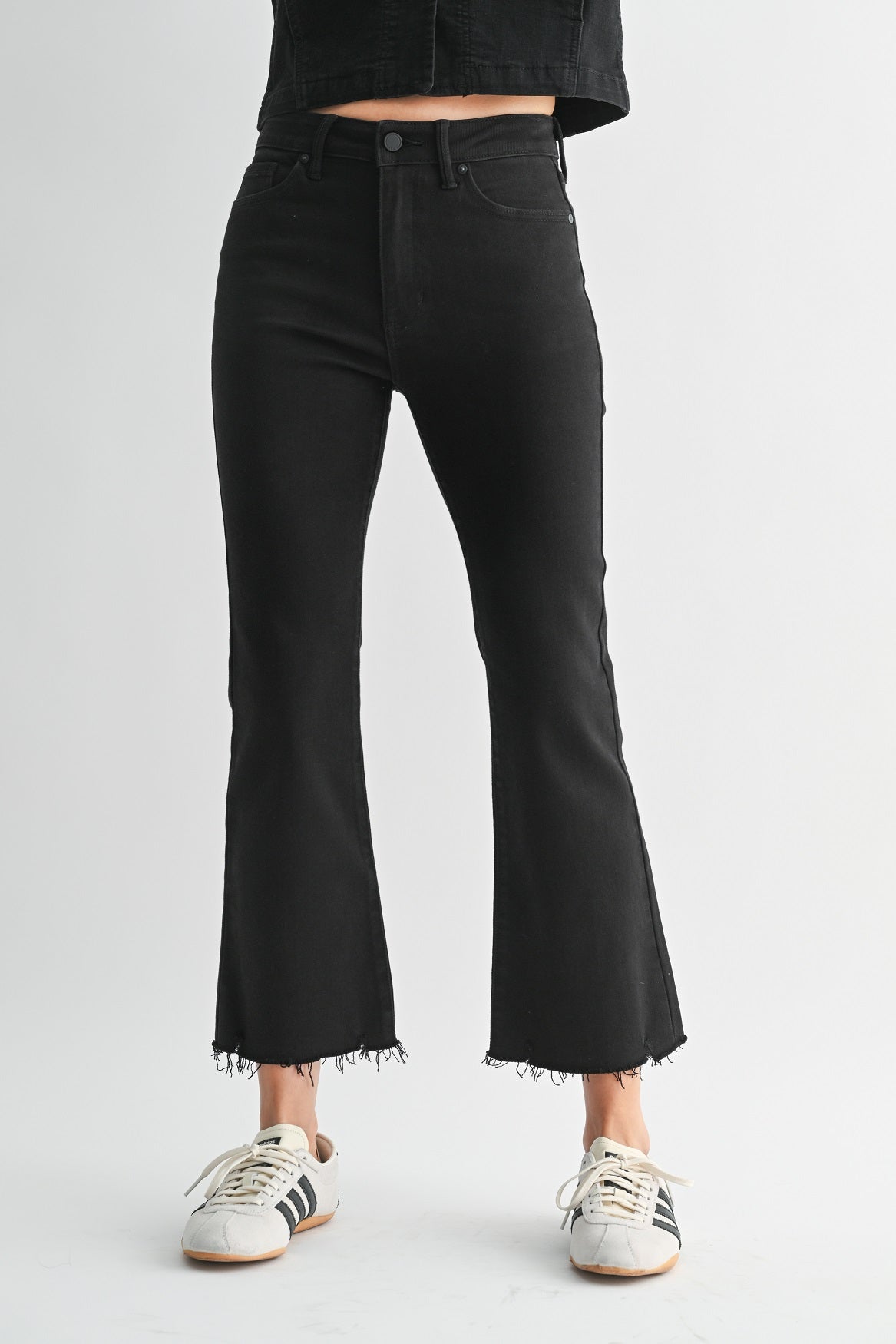 Soft white denim with stretch for comfort