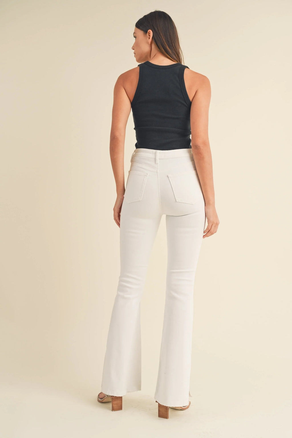 High rise waist on a soft stretch denim blend